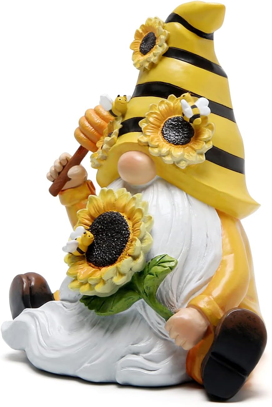 Hodao Bumble Bee Spring Gnome Decorations for Porch, Garden Yard Honey Elf Ornaments World - Image 4