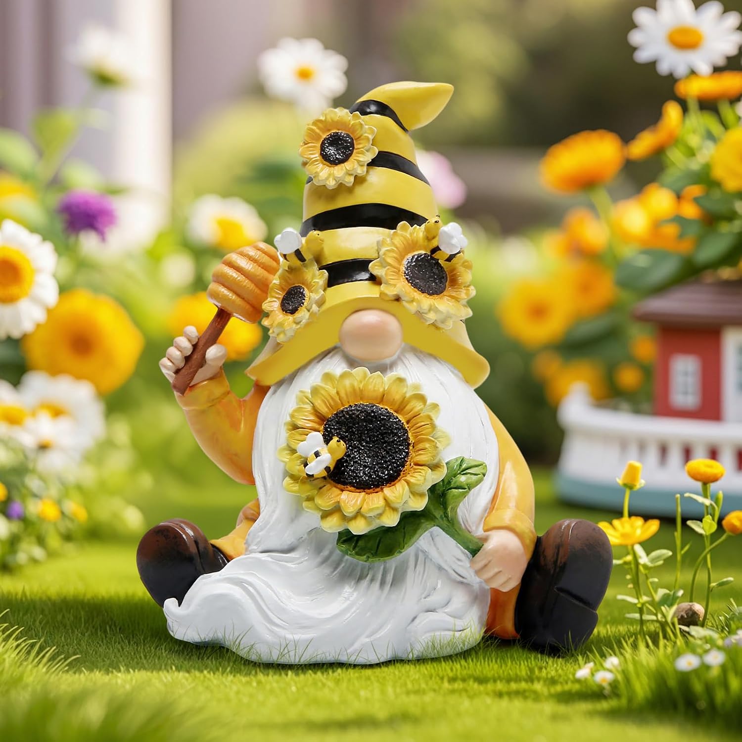 Hodao Bumble Bee Spring Gnome Decorations for Porch, Garden Yard Honey Elf Ornaments World - Image 6