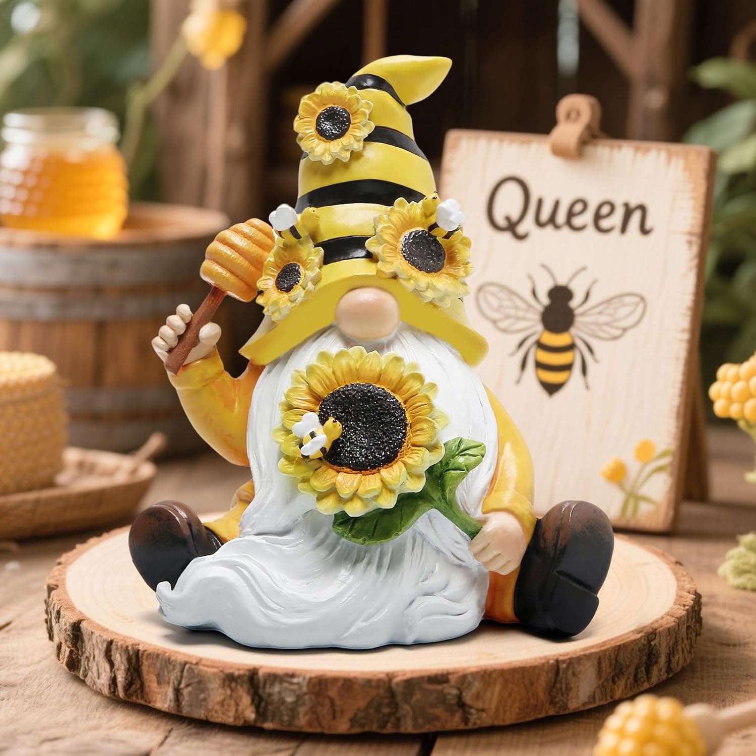 Hodao Bumble Bee Spring Gnome Decorations for Porch, Garden Yard Honey Elf Ornaments World - Image 8