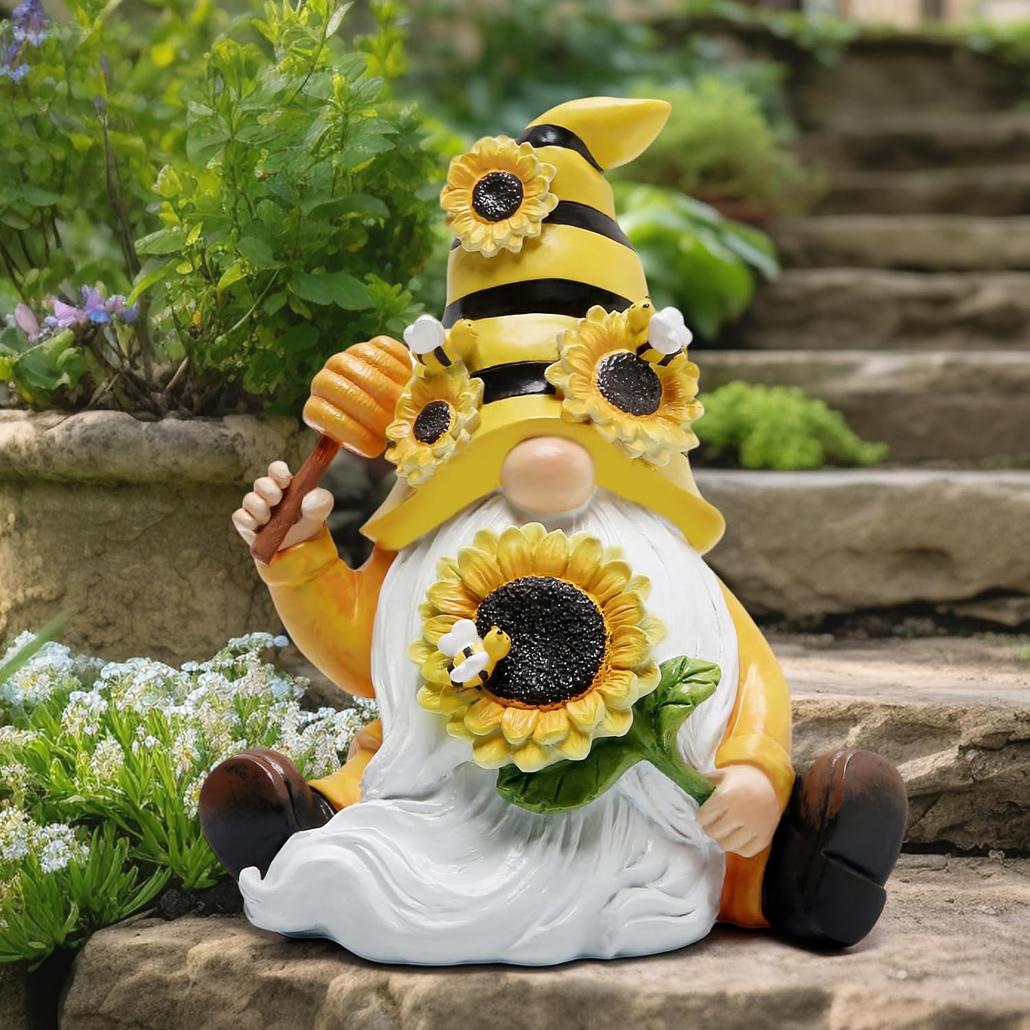 Hodao Bumble Bee Spring Gnome Decorations for Porch, Garden Yard Honey Elf Ornaments World - Image 7