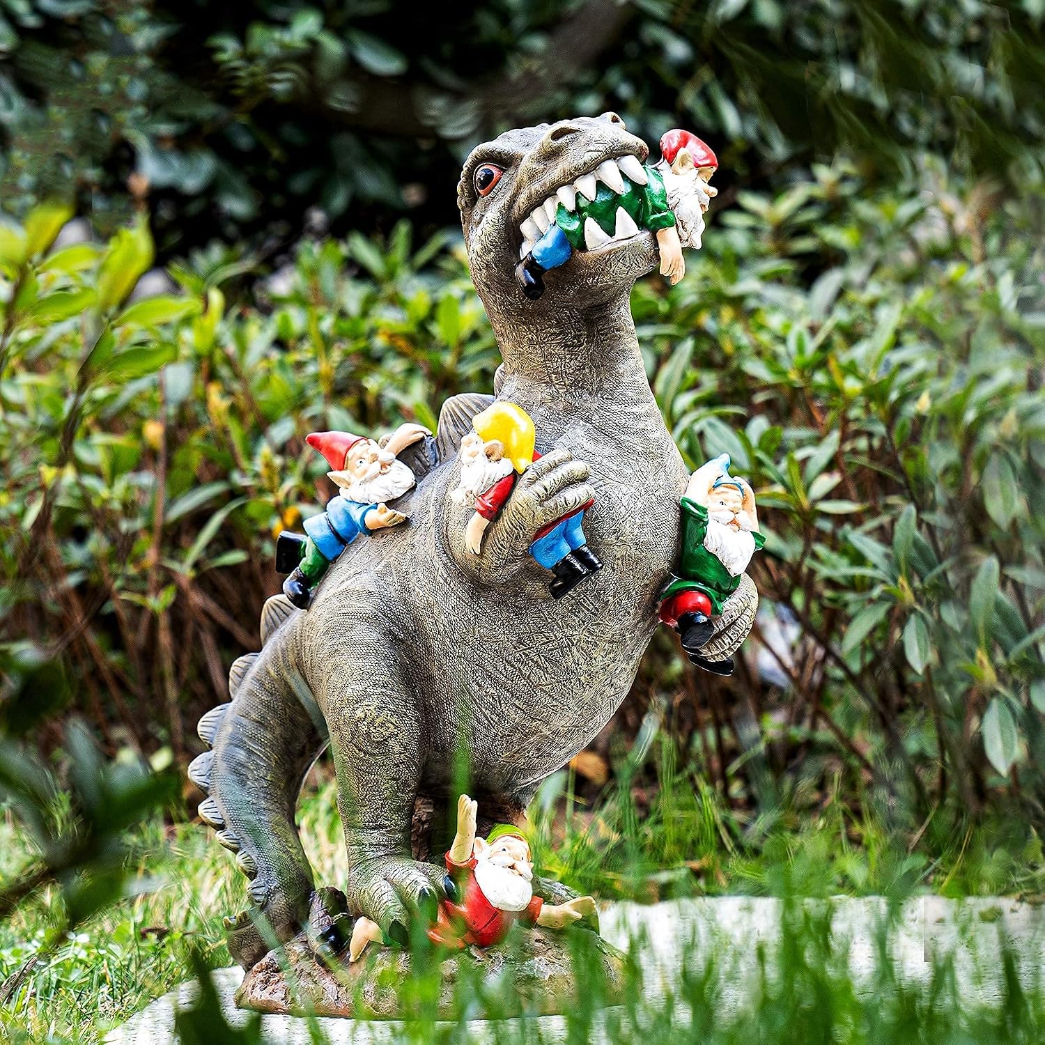 SOWSUN 14" Garden Gnomes Statue Dinosaur Outdoor Decor Gifts for Women | Gardening Gifts for Women Mom Grandma, Dinosaur Gnomes Garden Statue, Outdoor Decor for Yard Patio Balcony Porch Lawn - Image 8